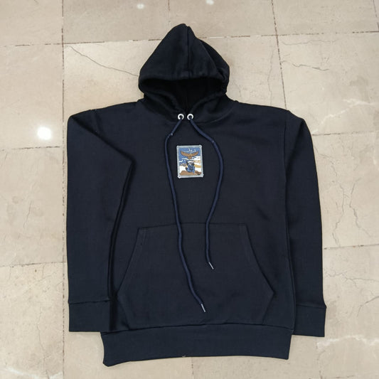 Arbab Graphic Printed Hoodie – Black & Navy Blue (Winter Fleece)