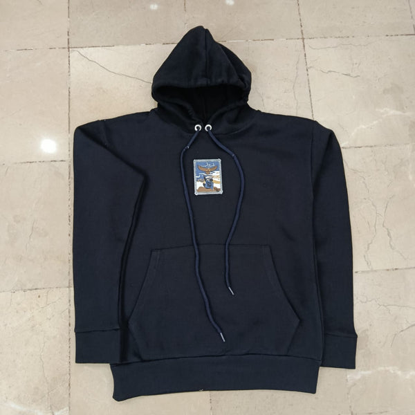 Arbab Graphic Printed Hoodie – Black & Navy Blue (Winter Fleece)