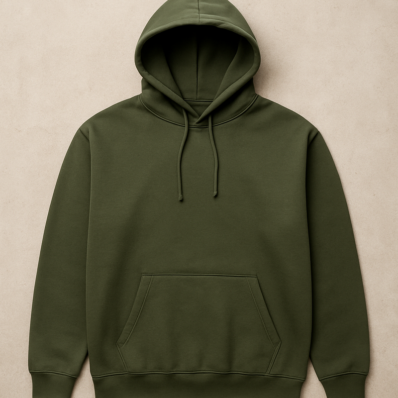 Olive Green Plain Hoodie – XL Size Only (Unisex)