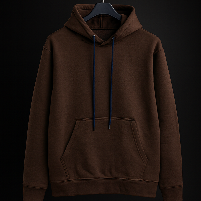 Classic Brown Premium Fleece Hoodie – Winter Warm & Soft